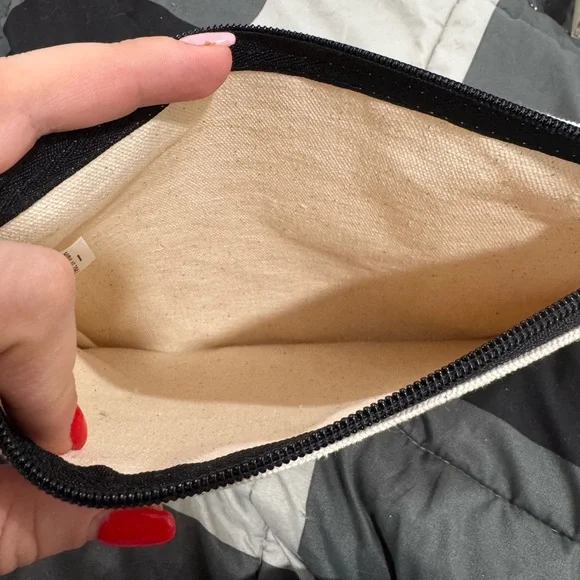 Canvas Makeup Pouch with Inspirational Quote - Cream - Picture 3 of 3